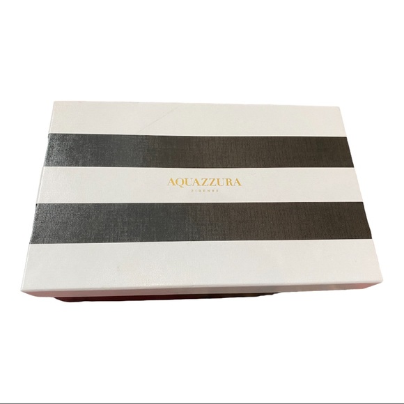 Aquazurra Pedi Gold Metallic Leather Wedge Sandals BNIB Sz EU 40 - Picture 15 of 15